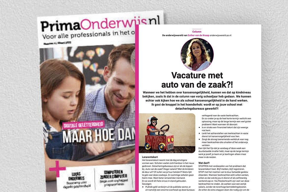 Vacature met auto van de zaak